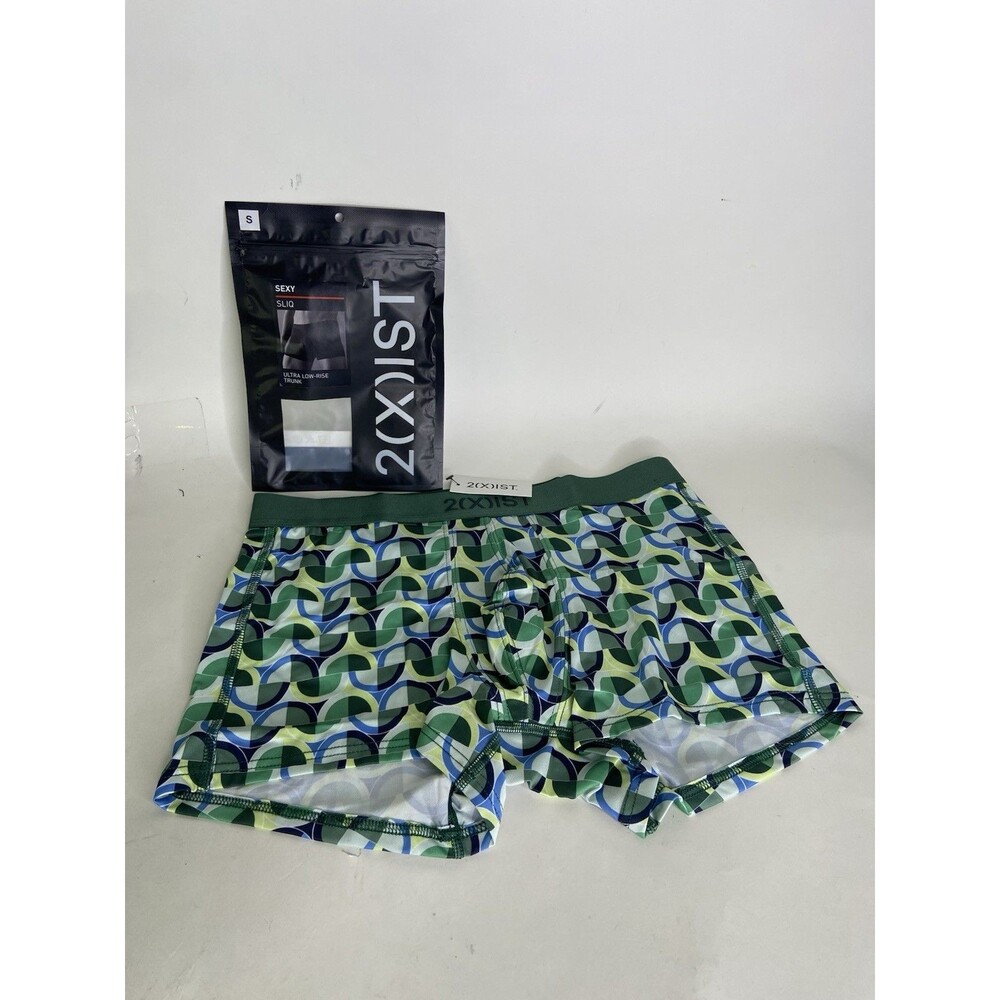 2xist Sexy Sliq Ultra Low Rise Trunk Boxer Brief Eames Circles Print Mens Size S